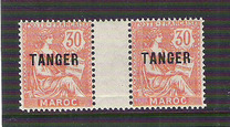 [Inscription: "MAROC" - Overprinted "TANGER, type B2]