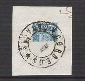 [Coat of Arms - Local Print, Coarse Impression. Line Between Stamps. Printed on Thick Bluish Paper. Size: 19½ x 13½mm, Scrivi A7]