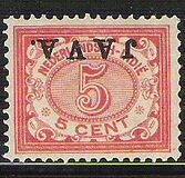 [Numeral Stamps & Queen Wilhelmina - Stamps of 1902-1905 Overprinted "JAVA", type F12]