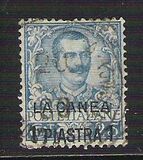 [Italy Postage Stamp Surcharged "LA CANEA - 1 PIASTRA 1", type B]