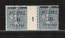 [French Postage Stamps Overprinted "MEMEL" & Surcharged in Italic, type H9]