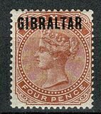 [Queen Victoria, 1819-1901 - Bermuda Stamps Overprinted "GIBRALTAR" in Black, type A5]