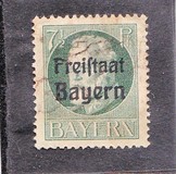 [Overprinted "Volksstaat Bayern", type N2]