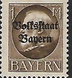 [Overprinted "Volksstaat Bayern", type N14]