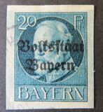 [Overprinted "Volksstaat Bayern", type N5]