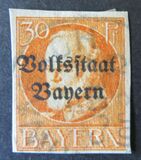 [Overprinted "Volksstaat Bayern", type N7]