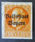 [Overprinted "Volksstaat Bayern", type N8]