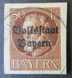 [Overprinted "Volksstaat Bayern", type N10]