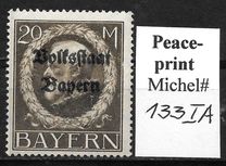 [Overprinted "Volksstaat Bayern", type N19]