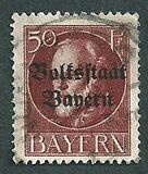 [Overprinted "Volksstaat Bayern", type N10]