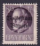 [Overprinted "Volksstaat Bayern", type N13]