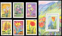 [Flowers of Uzbekistan Issue of 1993 Surcharged, type AJ1]