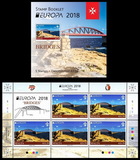 [EUROPA 2018 - Bridges - (Sheet of 11 stamps + 1 vignette), type DOY]