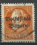 [Overprinted "Volksstaat Bayern", type N7]