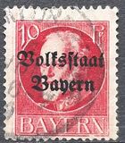 [Overprinted "Volksstaat Bayern", type N3]